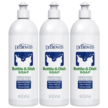 Dr. Brown's Bottle & Dish Soap for Baby Bottles and Baby Accessories, Plant-Derived, Fragrance-Free,...