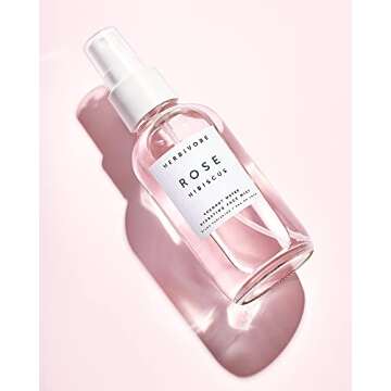 HERBIVORE Rose Hibiscus Coconut Water Hydrating Face Mist – Natural Dewy Glow, Organic Rose Water + Vegan Hyaluronic Acid, Plant-Based, Vegan, Cruelty-Free, 4 oz