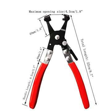 Sinyiol Hose Clamp Plier Auto Repair Tool Swivel Flat Band for Removal and Installation of Ring-Type...