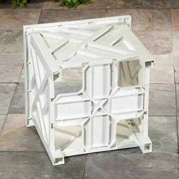 Miles Kimball 329156 Chippendale Planter Box, Plant Holder for Patio and Lawn, 14 ¾” sq. x 13 ¼ H Overall, White