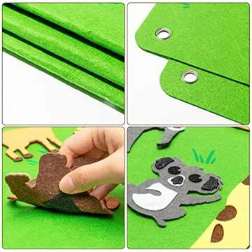 WATINC Zoo Animal Felt Story Board Set for Kids