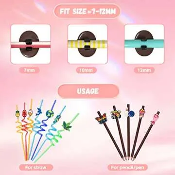 60 Pcs Cute Pencil Topper Decoration for Kids