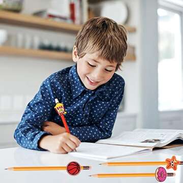 60 Pcs Cute Pencil Topper Decoration for Kids