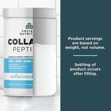 Ancient Nutrition Collagen Peptides, Collagen Peptides Powder, Unflavored Hydrolyzed Collagen, Supports Healthy Skin, Joints, Gut, Keto and Paleo Friendly, 38 Servings, 20g Collagen per Serving