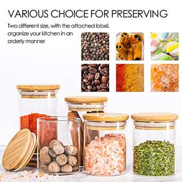 YANGNAY 20 Pack Glass Jars with Bamboo Lids for Storage