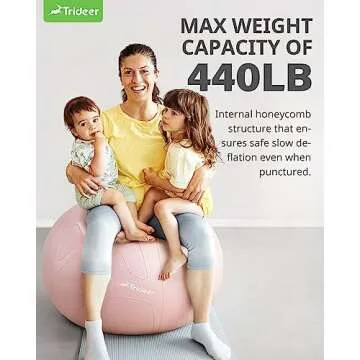 Trideer Pregnancy Ball Birthing Ball, 1.7mm Extra Thick Yoga Ball for Maternity, Labor Birth, Exercise, Physio, Recovery Guide & Baby Memory Book Included, 440LB Anti-Burst & Non-Slip Stability Ball