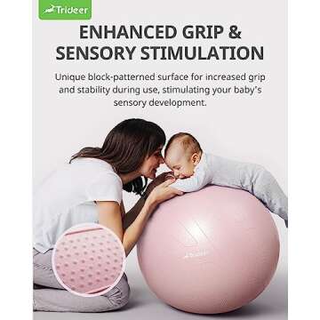 Trideer Pregnancy Ball Birthing Ball, 1.7mm Extra Thick Yoga Ball for Maternity, Labor Birth, Exercise, Physio, Recovery Guide & Baby Memory Book Included, 440LB Anti-Burst & Non-Slip Stability Ball