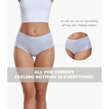 coskefy Womens High Rise Cotton Underwear – 5 Pack Comfort
