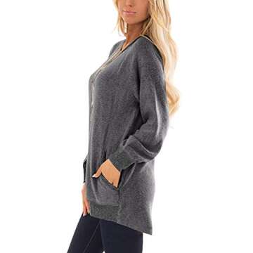 GADEWAKE Women's Casual Color Block Long Sleeve Tops