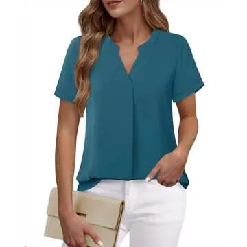 Timeson Blouses for Women,Summer Tops for Women Office Casual Work Clothes Dress Shirts Career Wear ...