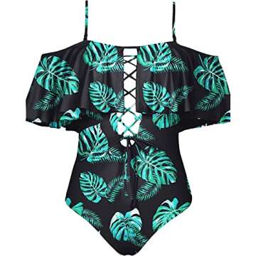 Tempt Me Women Black Green Sexy One Piece Bathing Suit