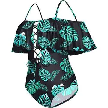Tempt Me Women Black Green Sexy One Piece Bathing Suit