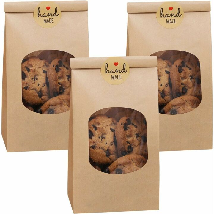 Eupako 50 PCS Bakery Bags with Window for Cookies