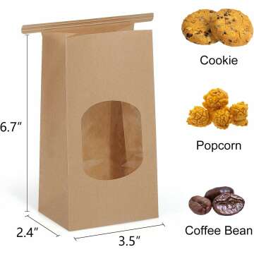 Eupako 50 PCS Bakery Bags with Window for Cookies