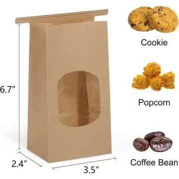 Eupako 50 PCS Bakery Bags with Window for Cookies
