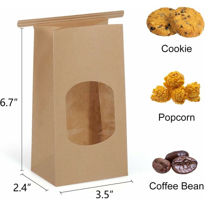 Eupako 50 PCS Bakery Bags with Window for Cookies