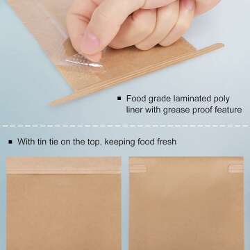 Eupako 50 PCS Bakery Bags with Window for Cookies