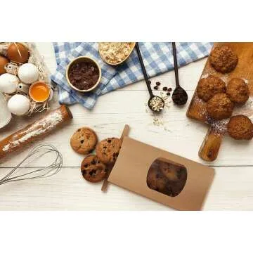 Eupako 50 PCS Bakery Bags with Window for Cookies