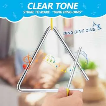 TIPTAP 6IN Steel Triangle with Striker for Music Education