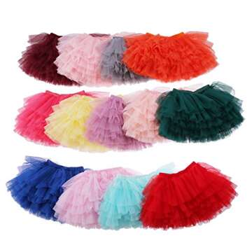 elamccor Tutu Skirt for Baby Girls 6-Layered Fluffy Style