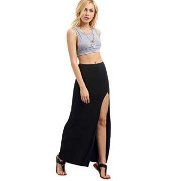 Stylish Verdusa High Waist Side Split Maxi Skirt