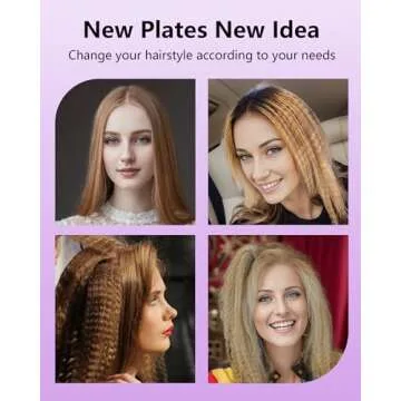 DSHOW Hair Crimper for Women with 4 Interchangeable Plates, Crimper Hair Iron Volumizing Flufft Hairstyle Crimping Iron for Hair with 5 Heat Settings & 60 Min Auto Off