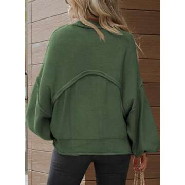 Dokotoo Sweaters for Women 2024 Trendy Ladies Sweaters Fall Winter Oversized Sweater Womens Fashion Womens Fall Fashion 2025 Fall Winter Clothes Outfits for Women Womens Tops Green