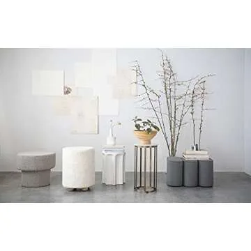 Buy Bloomingville Round Bouclé Pouf - Grey Accent Piece