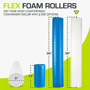 ProsourceFit Flex Foam Rollers for Muscle Massage, Physical Therapy, Core & Balance Exercises Stabil...