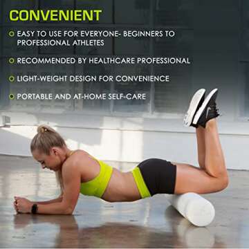 ProsourceFit Flex Foam Rollers for Muscle Massage, Physical Therapy, Core & Balance Exercises Stabilization