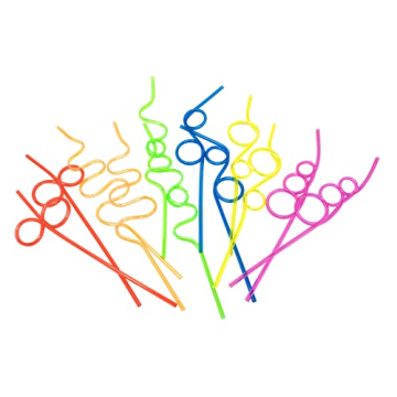 Colorful Reusable Fun Straws for Kids - 12 Pack