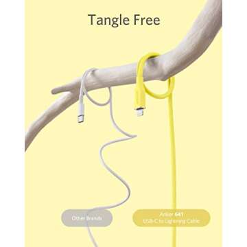 Anker USB-C to Lightning Cable, 641 Cable (Daffodil Yellow, 3ft), MFi Certified, Powerline III Flow Silicone Fast Charging Cable for iPhone 13 13 Pro 12 11 X XS XR 8 Plus (Charger Not Included)
