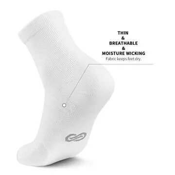 Compression Running Ankle Socks for Men and Women (6 Pairs), Quarter Athletic Socks for Running, Cycling, Golf, Work