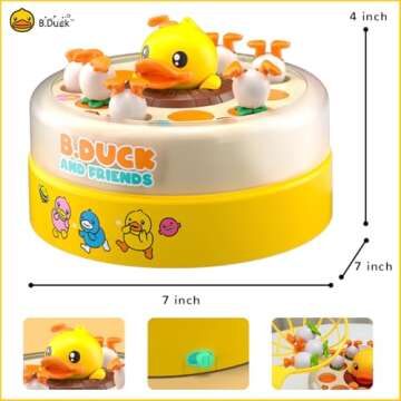 B.Duck Catch Duck Board Games Bounce Popping Up Catching Music Games for Preschool Toddlers Kids Family Toys Game Night Christmas Birthday Gifts Age 3-5 4-8 5-7