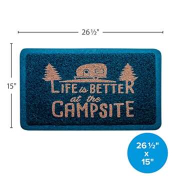 Camco Life Is Better at The Campsite Welcome Mat - Perfect for Indoor & Outdoor Use
