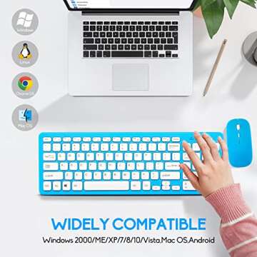 Wireless Keyboard & Mouse Combo for Quiet Office Use