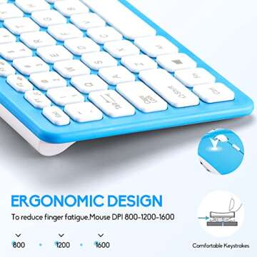 Wireless Keyboard & Mouse Combo for Quiet Office Use