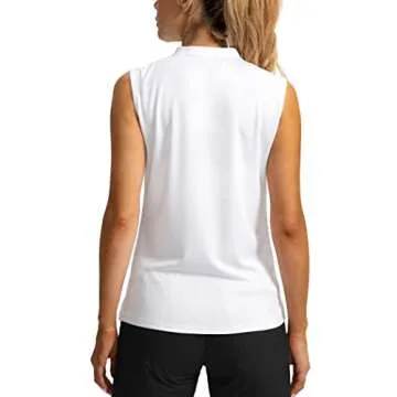 SANTINY Women's Sleeveless Golf Shirt - UV Protection, Moisture-Wicking