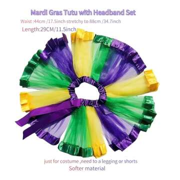 Danballto Mardi Gras Tutu Halloween Costumes for Girls Kids Dress Up Purple Yellow Green Tutu Skirt ...