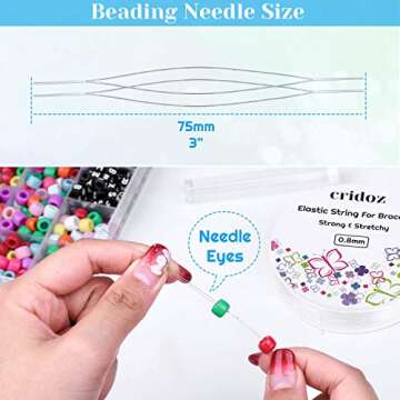 Cridoz Clear Elastic String Kit for Bracelets and Jewelry Making