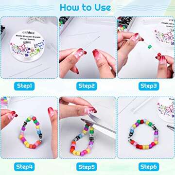 Cridoz Clear Elastic String Kit for Bracelets and Jewelry Making