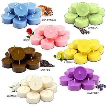 DEYBBY Natural Scented Soy Wax Tealight Candles Bulk, Romantic Rose Aromatherapy Luxury Tea Candle Set of 12-4 Hour Burn Time|Great for Valentine's Day, Birthday