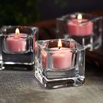 DEYBBY Natural Scented Soy Wax Tealight Candles Bulk, Romantic Rose Aromatherapy Luxury Tea Candle Set of 12-4 Hour Burn Time|Great for Valentine's Day, Birthday