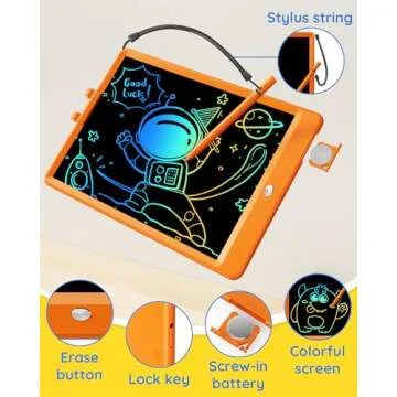 TEKFUN LCD Writing Tablet for Kids - Mess-Free Doodle Board