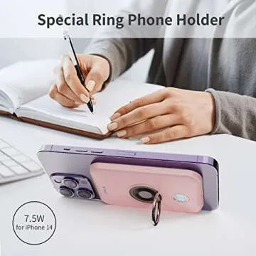 iWALK 6000mAh Magnetic Power Bank: Wireless Portable Charger with Finger Holder, Stronger Magnet Stick Mag-Safe Battery Pack for iPhone Only Compatible with iPhone 15,15 Pro,15 Pro Max,14,13,12 Series