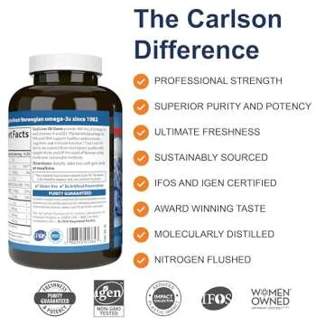 Carlson - Cod Liver Oil Gems, 460 mg Omega-3s, Plus Vitamins A and D3, Wild Caught Norwegian Arctic ...