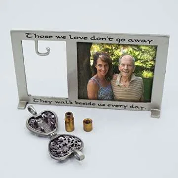 Those We Love Memorial Photo Frame with Vial for Ashes or a Keepsake, Funeral or Sympathy Gift for Loss of Loved One, For 2.5-inch by 2.25-inch photo, by Abbey & CA Gift