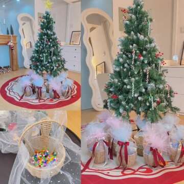 LAZYWON 2pcs Small Wicker Easter Basket for Kids - 7" x 5" Mini Bunny Basket for Organizing Flowers Storage Bins, Cute Small Woven Gift Baskets Empty for Halloween Christmas Valentine's Day Wedding