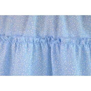 Salamola Women's Leopard Asymmetrical Ruffles High Waist Printed Cute Casual Mini Skirt (Z1637 LightBlue, Small)