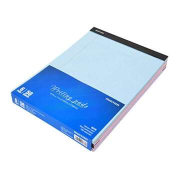 Mintra Office Legal Pads - ((BASIC PASTEL 6pk, 8.5in x 11in, NARROW RULED)) - 50 Sheets per Notepad,...